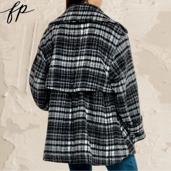 Free People Highlands Wool Blend PeaCoat, MED NWOT - Picture 7 of 8